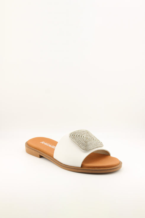 Ragazza Embellished Square Accent Slide Sandals
